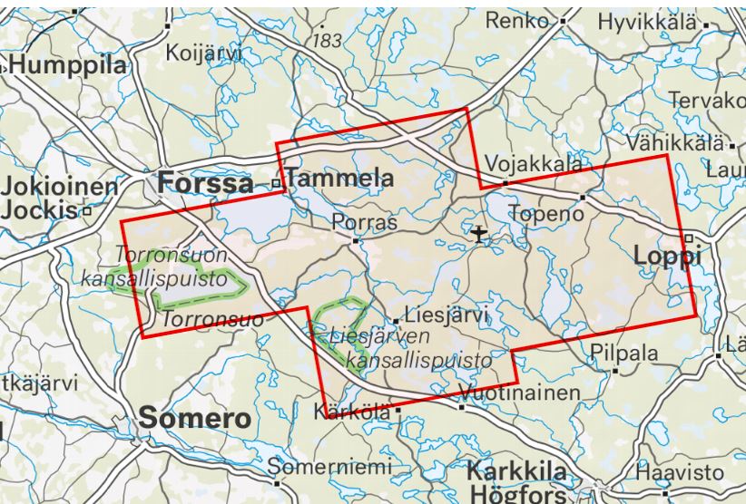 Carte de randonnée - Liesjärvi Torronsuo Hämeen Ilvesreitti (Finlande) | Calazo carte pliée Calazo 