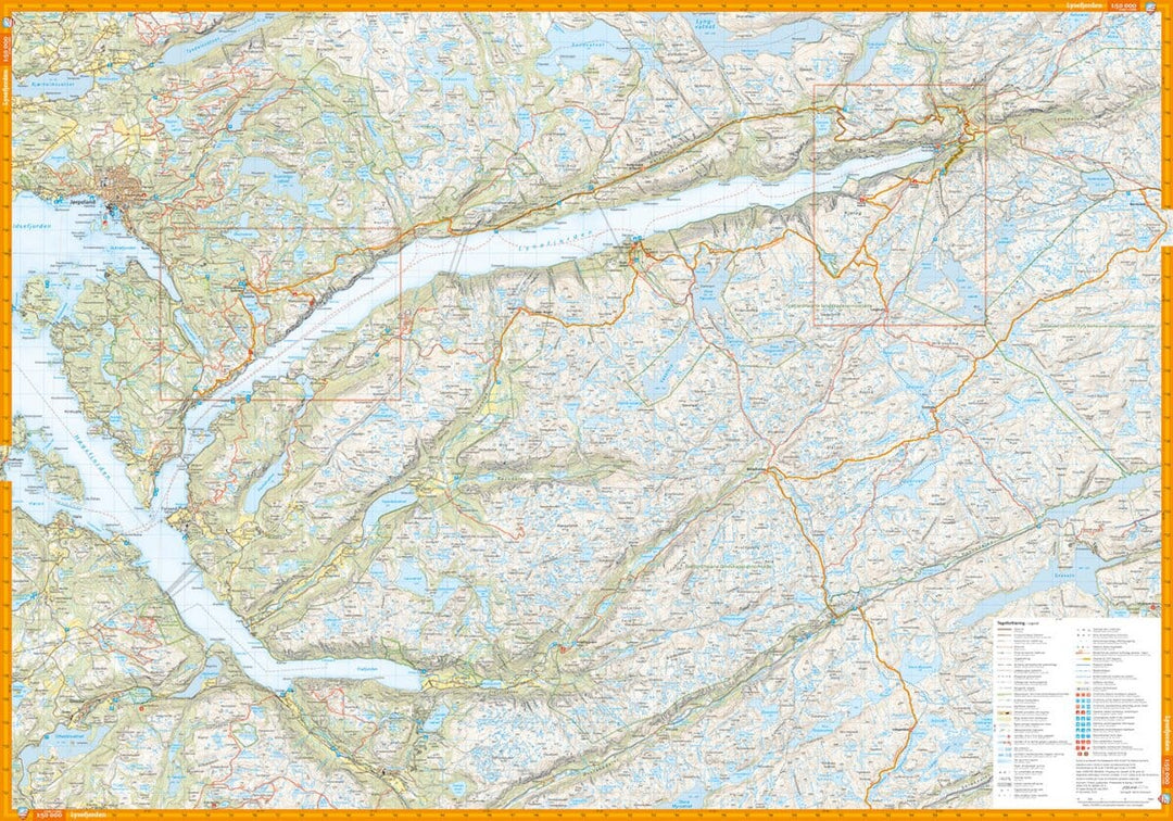 Carte de randonnée - Lysefjorden, Preikestoelen & Kjerag (Norvège) | Calazo - 1/50 000 carte de randonnée Calazo 