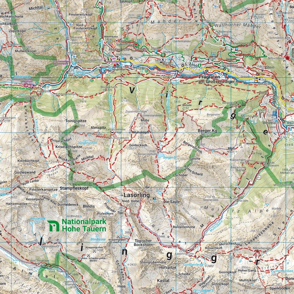 Carte de randonnée - Matrei, Defereggen, Virgental (Alpes autrichiennes), n° WK123 | Freytag & Berndt carte pliée Freytag & Berndt 