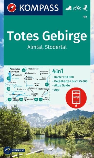 Carte de randonnée n° 019 - Totes Gebirge Almtäl, Stodertal (Autriche) | Kompass carte pliée Kompass 