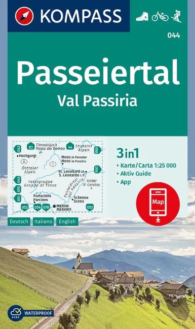 Carte de randonnée n° 044 - Passeiertal, Val Passiria (Sud-Tyrol) | Kompass carte pliée Kompass 