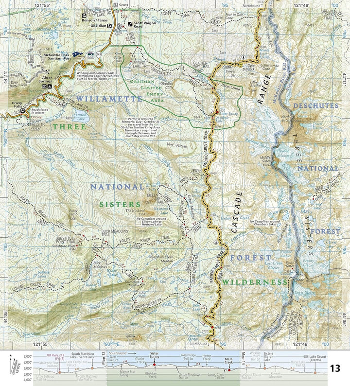 Carte de randonnée n° 1004 - Pacific Crest Trail : Cascade Locks à Willamette Pass (Oregon) | National Geographic carte pliée National Geographic 