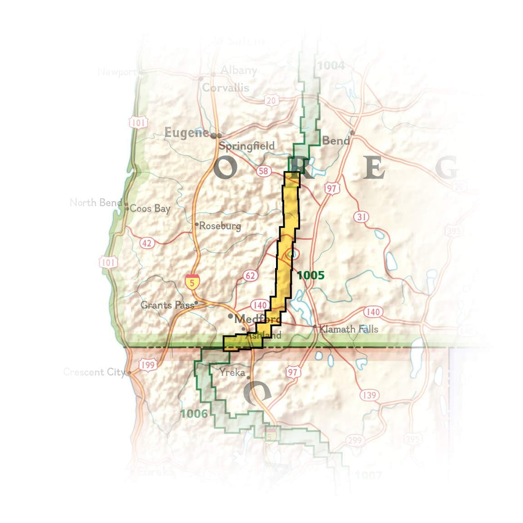 Carte de randonnée n° 1005 - Pacific Crest Trail : Willamette Pass to Siskiyou Summit (Oregon sud) | National Geographic carte pliée National Geographic 