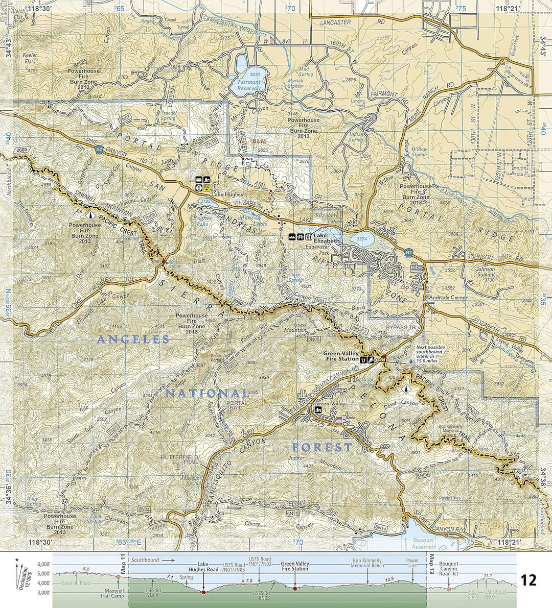 Carte de randonnée n° 1010 - Pacific Crest Trail : Walker Pass to Vasquez Rocks (Californie) | National Geographic carte pliée National Geographic 