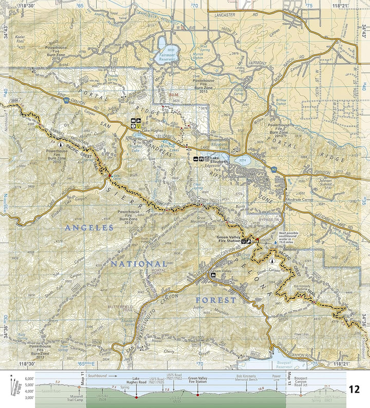 Carte de randonnée n° 1010 - Pacific Crest Trail : Walker Pass to Vasquez Rocks (Californie) | National Geographic carte pliée National Geographic 