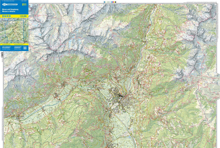 Carte de randonnée n° 11 - Merano e dintorni (Trentin-Haut-Adige, Italie) | Tabacco carte pliée Tabacco 