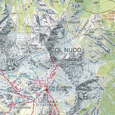 Carte de randonnée n° 12 - Alpago, Cansiglio, Piancavallo et Valcellina (Dolomites, Italie) | Tabacco carte pliée Tabacco 