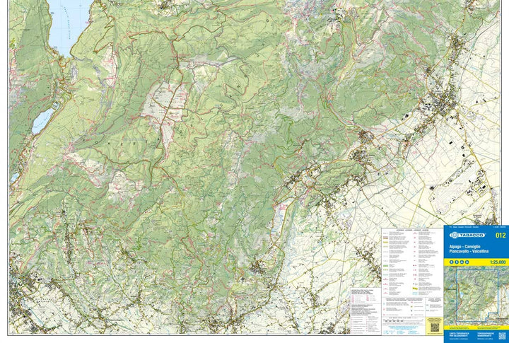 Carte de randonnée n° 12 - Alpago, Cansiglio, Piancavallo et Valcellina (Dolomites, Italie) | Tabacco carte pliée Tabacco 