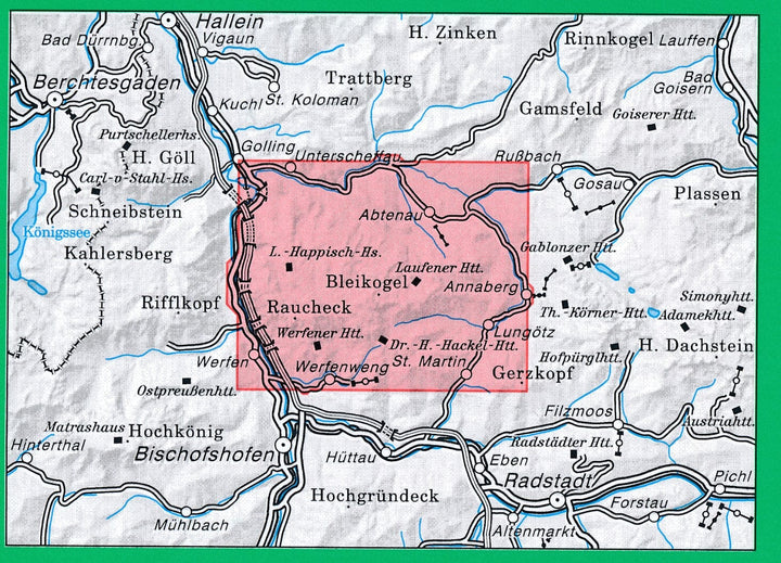 Carte de randonnée n° 13 - Tennengebirge (Alpes autrichiennes) | Alpenverein carte pliée Alpenverein 