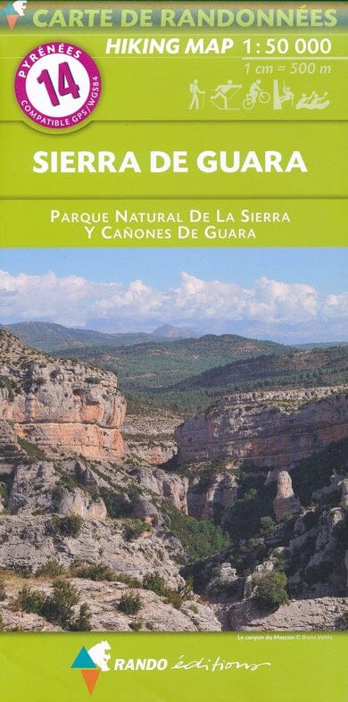 Carte de randonnée n° 14 - Sierra de Guarra : Parque natural de la Sierra y cañones de Guara | Rando Editions carte pliée Rando Editions 