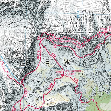 Carte de randonnée n° 14 - Vallée de Fiemme et chaînes de Lagorai et de Latemar (Dolomites, Italie) | Tabacco carte de randonnée Tabacco 