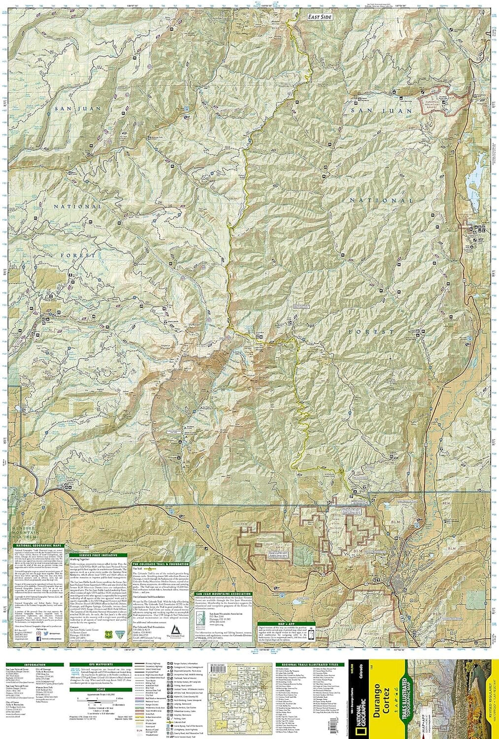 Carte de randonnée n° 144 - Durango Cortez (Colorado) | National Geographic carte pliée National Geographic 