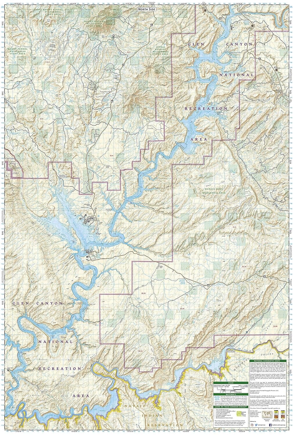 Carte de randonnée n° 213 - Parc de Glen Canyon (Utah, Arizona) | National Geographic carte pliée National Geographic 