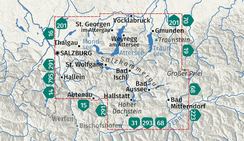 Carte de randonnée n° 229 - Salzkammergut (Autriche) | Kompass carte pliée Kompass 