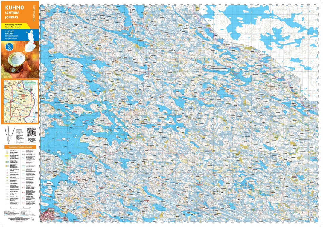 Carte de randonnée n° 23 - Kuhmo Lentiira Jonkeri (Laponie) | Karttakeskus carte pliée Karttakeskus 