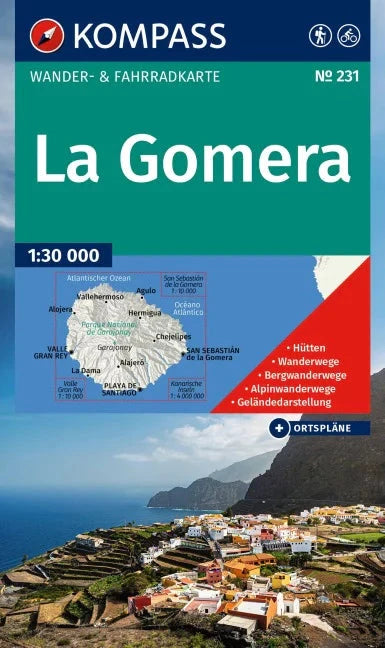 Carte de randonnée n° 231 - La Gomera | Kompass carte pliée Kompass 