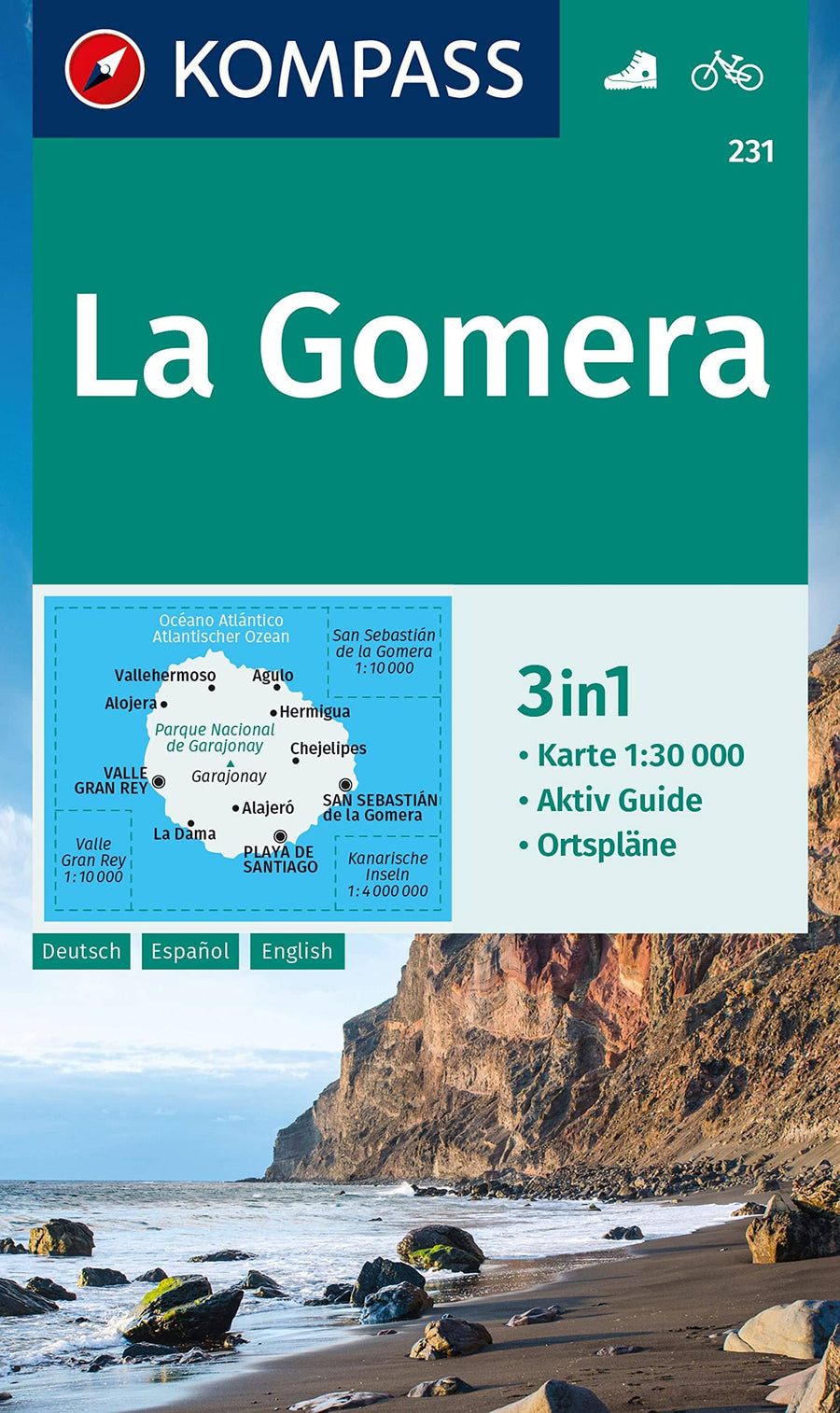 Carte de randonnée n° 231 - La Gomera | Kompass carte pliée Kompass 