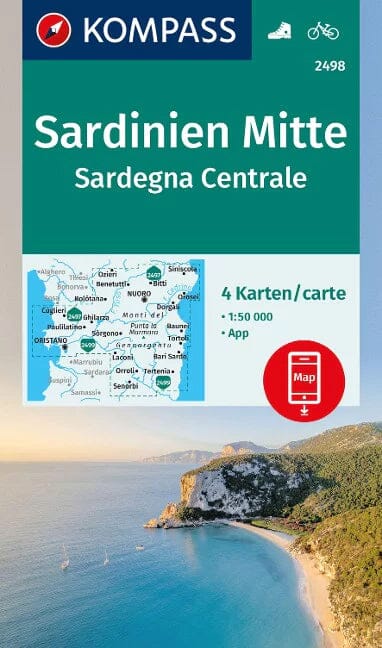 Carte de randonnée n° 2498 - Sardaigne centrale | Kompass carte pliée Kompass 
