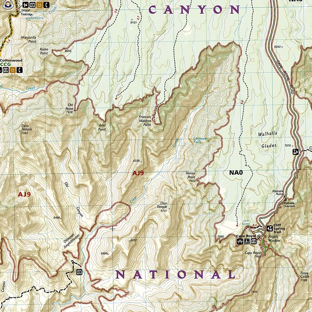 Carte de randonnée n° 261 - Bright Angel Canyonorth & South Rims (PN Grand Canyon, Arizona) | National Geographic carte pliée National Geographic 