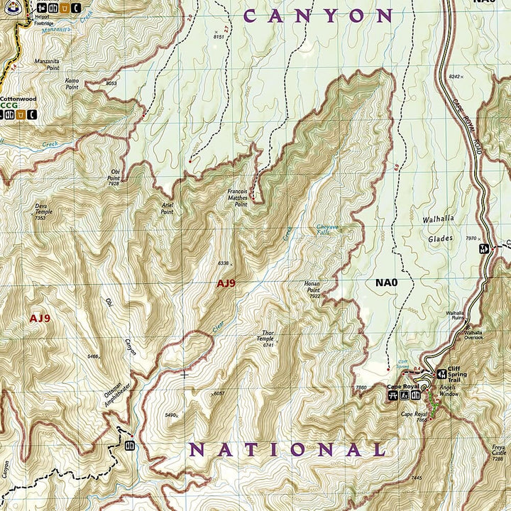 Carte de randonnée n° 261 - Bright Angel Canyonorth & South Rims (PN Grand Canyon, Arizona) | National Geographic carte pliée National Geographic 