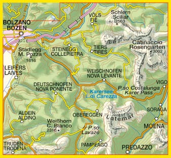 Carte de randonnée n° 29 - Schlern, Rosengarten et Latemar (Italie) | Tabacco carte pliée Tabacco 