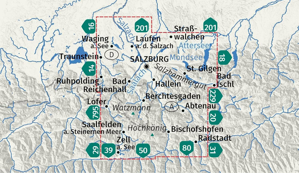 Carte de randonnée n° 291 - Salzburg & environs, lot de 2 cartes (Autriche) | Kompass carte de randonnée Kompass 