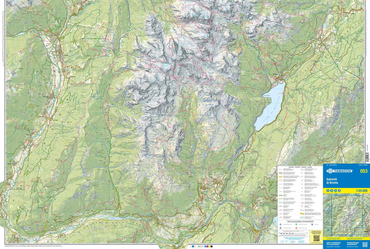 Carte de randonnée n° 53 - Dolomites de Brenta (Dolomites) | Tabacco carte pliée Tabacco 