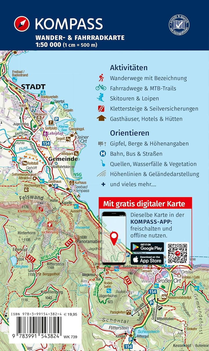 Carte de randonnée n° 739 - Mer Baltique est, de Wismar à Usedom (Allemagne) | Kompass carte pliée Kompass 
