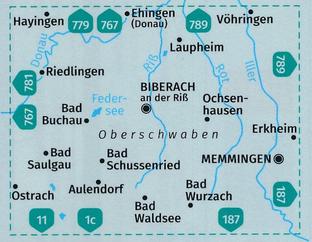 Carte de randonnée n° 782 - Oberschwaben Nord + Aktiv Guide (Allemagne) | Kompass carte pliée Kompass 