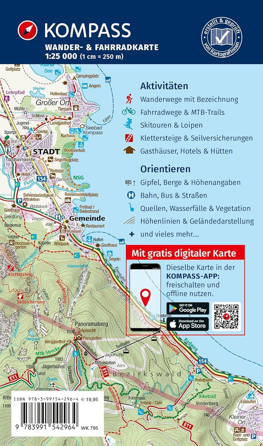 Carte de randonnée n° 795 - Alpes de Berhtesgaden et de Chiemgau (Allemagne) | Kompass carte pliée Kompass 