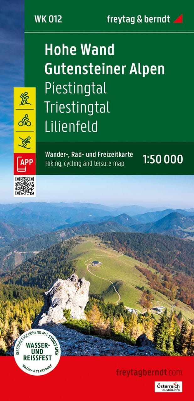 Carte de randonnée n° WK012 - Hohe Wand, Gutensteiner Alpen, Piestingtal, Triestingtal (Alpes autrichiennes) | Freytag & Berndt carte pliée Freytag & Berndt 