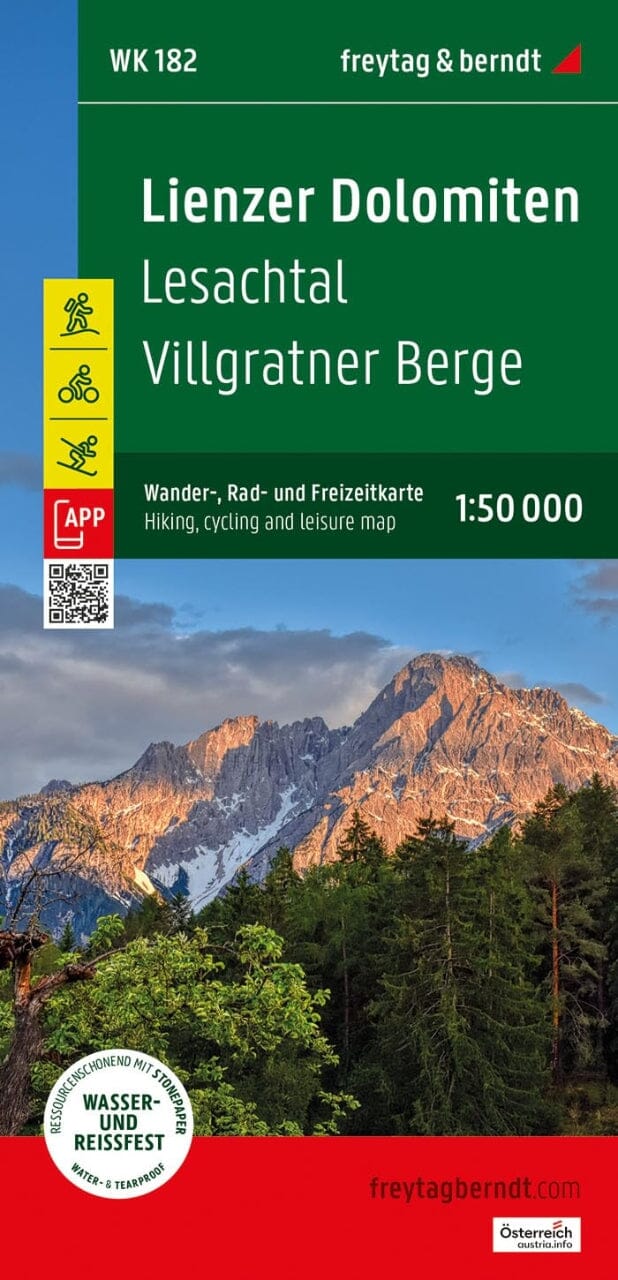 Carte de randonnée n° WK182 - Lienzer Dolomiten - Lesachtal (Dolomites de Lienz) | Freytag & Berndt carte pliée Freytag & Berndt 
