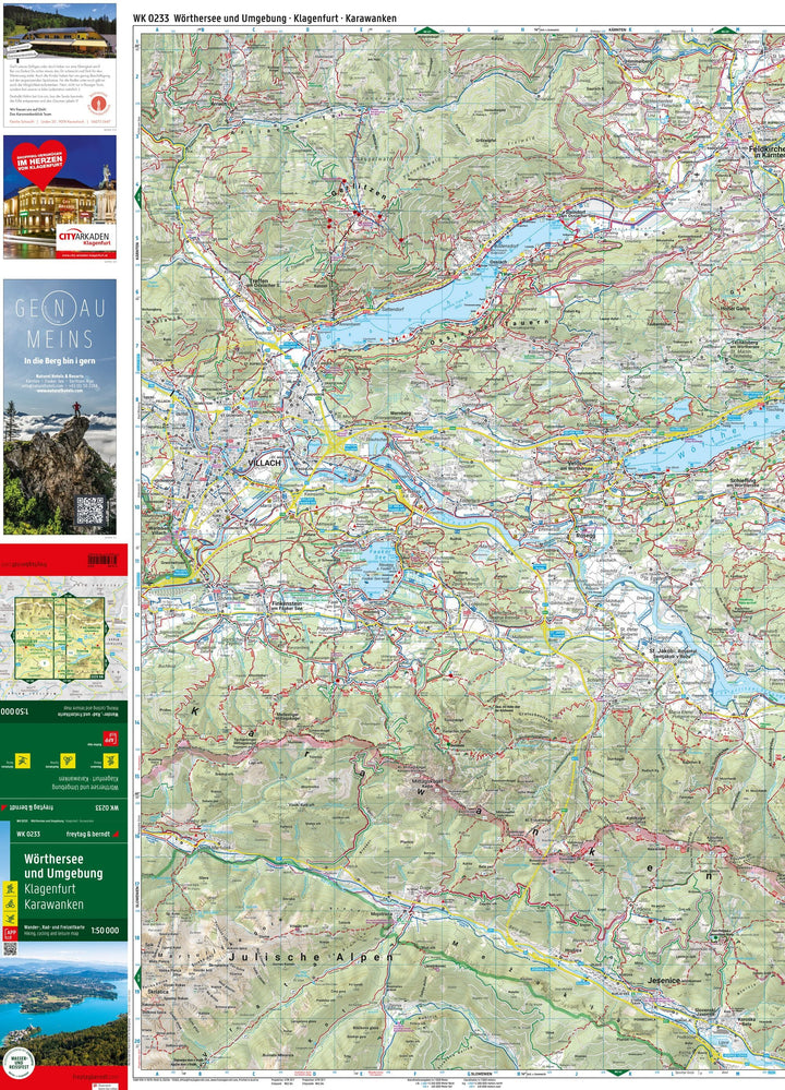 Carte de randonnée n° WK233 - Lacs de Carinthie, Karawanken, Villach, Klagenfurt (Autriche) | Freytag & Berndt carte pliée Freytag & Berndt 