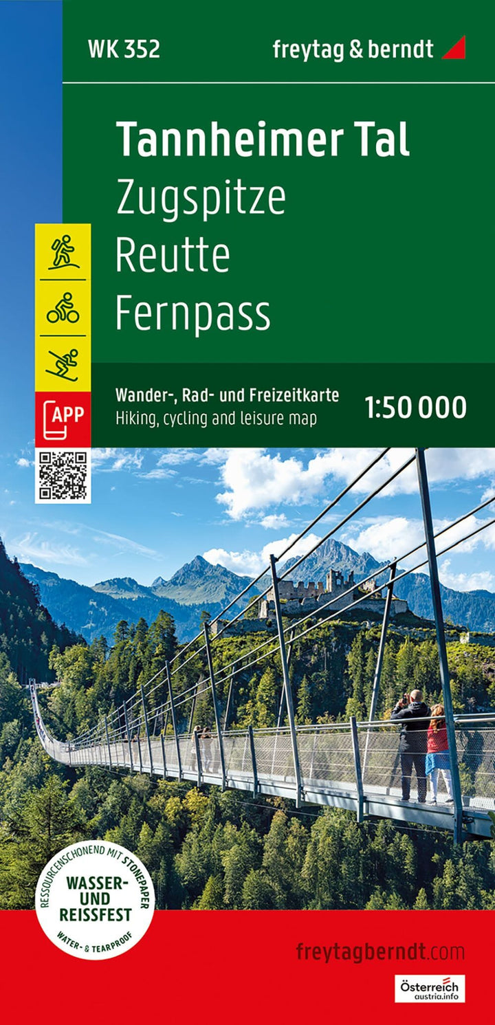 Carte de randonnée n° WK352 - Ehrwald - Lermoos - Reutte - Tannheimer Tal (Allemagne) | Freytag & Berndt carte pliée Freytag & Berndt 