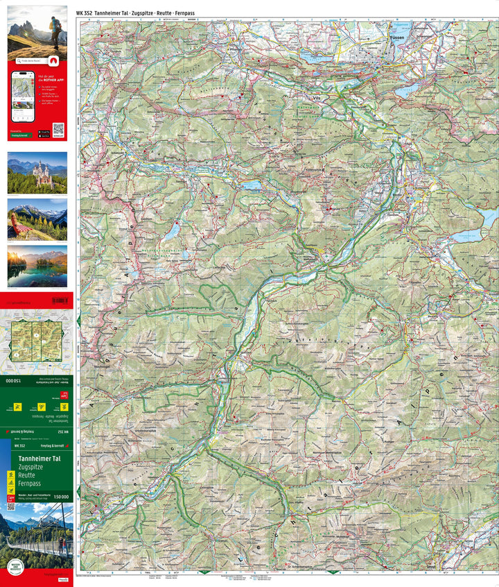 Carte de randonnée n° WK352 - Ehrwald - Lermoos - Reutte - Tannheimer Tal (Allemagne) | Freytag & Berndt carte pliée Freytag & Berndt 