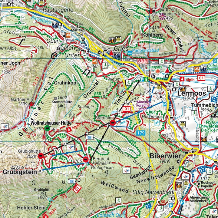 Carte de randonnée n° WK352 - Ehrwald - Lermoos - Reutte - Tannheimer Tal (Allemagne) | Freytag & Berndt carte pliée Freytag & Berndt 