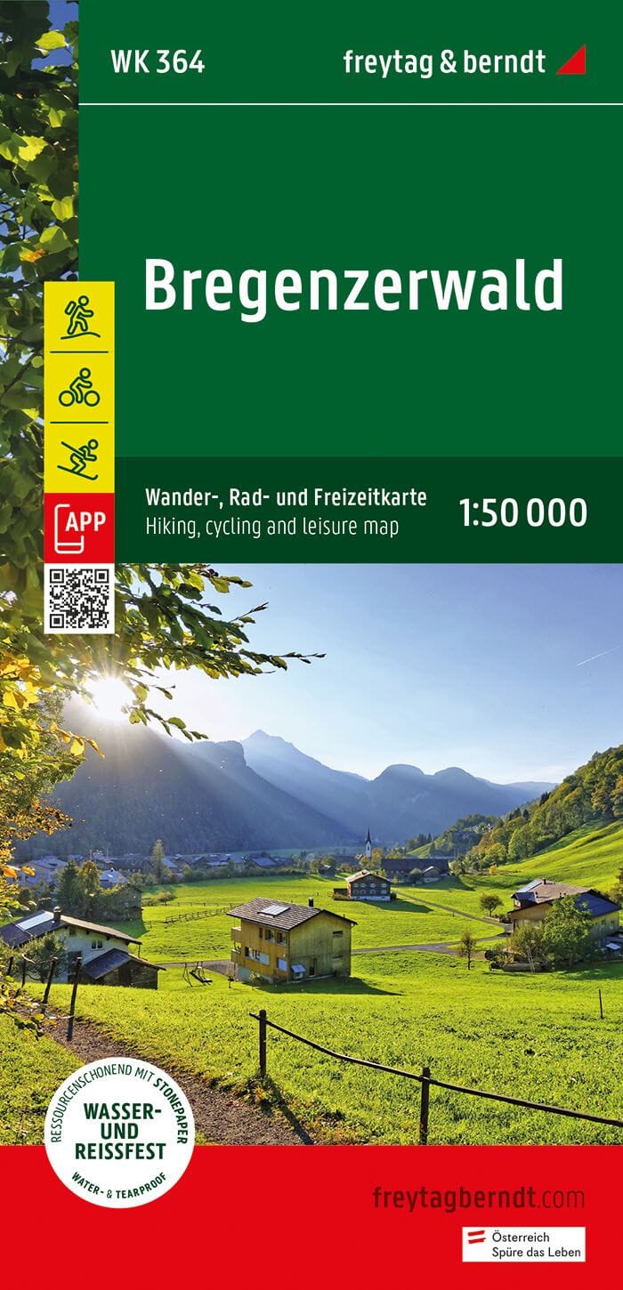 Carte de randonnée n° WK364 - Bregenzerwald (Alpes autrichiennes) | Freytag & Berndt carte pliée Freytag & Berndt 