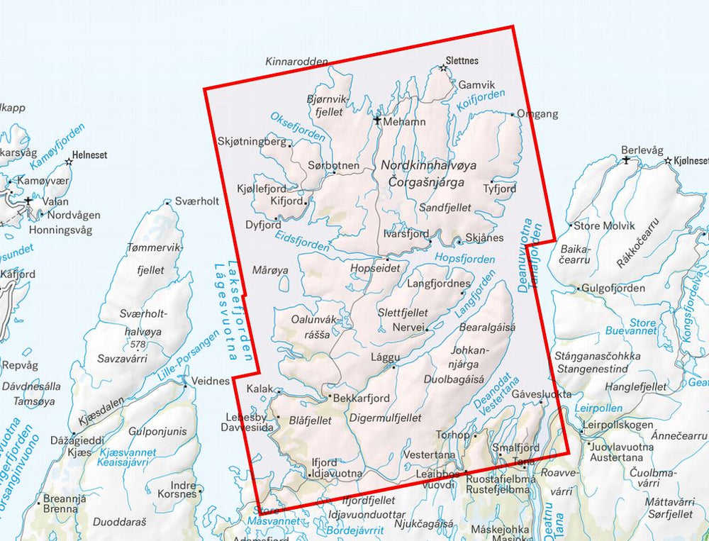 Carte de randonnée - Nordkinnhalvøya (Norvège) | Calazo - 1/50 000 carte pliée Calazo 