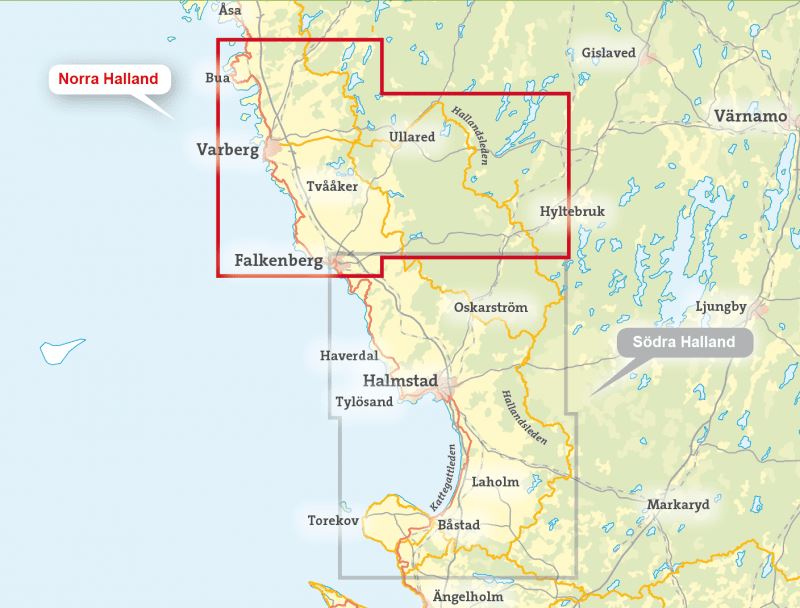 Carte de randonnée - Norra Halland (Suède) | Calazo carte pliée Calazo 