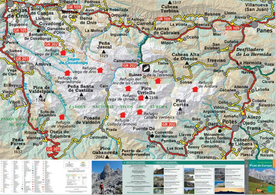 Carte de randonnée - Parc National des Pics d'Europe | Alpina carte pliée Editorial Alpina 