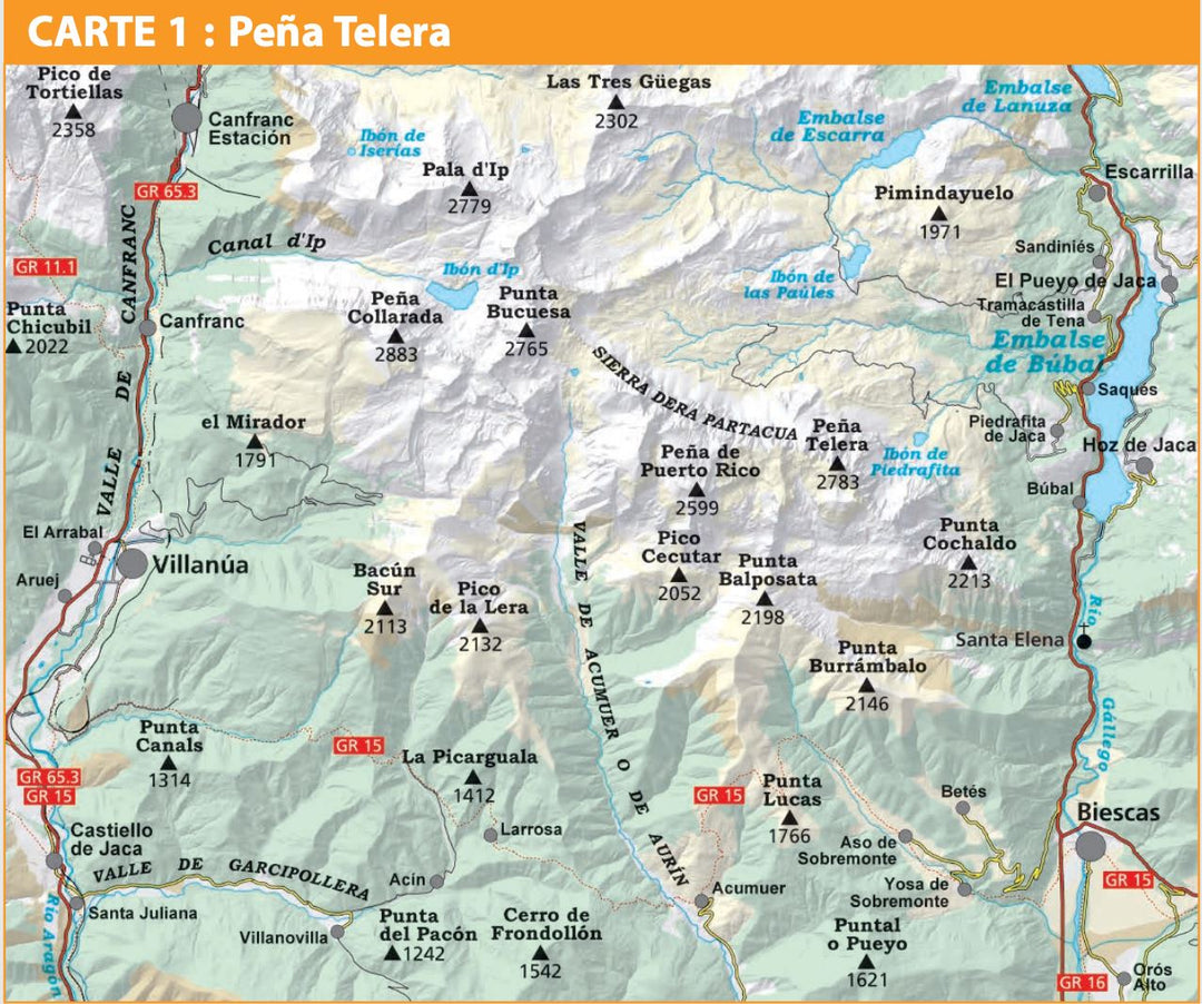 Carte de randonnée - Peña Telera, Pico Tendeñera (Pyrénées aragonaises) | Alpina carte pliée Editorial Alpina 