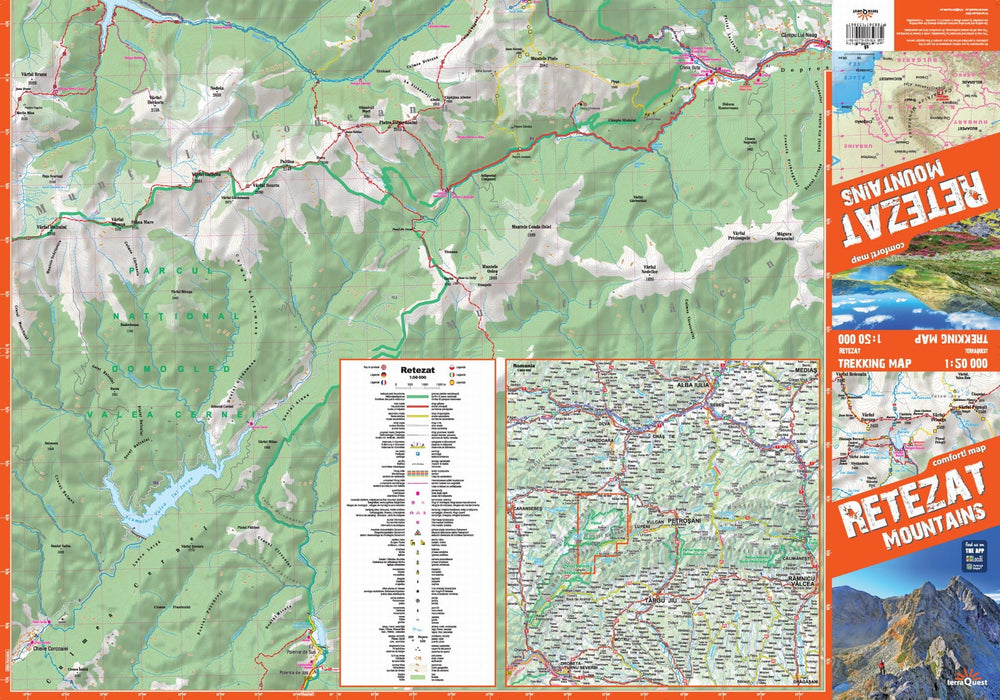 Carte de randonnée plastifiée - Montagnes Retezat (Carpates) | TerraQuest carte pliée Terra Quest 