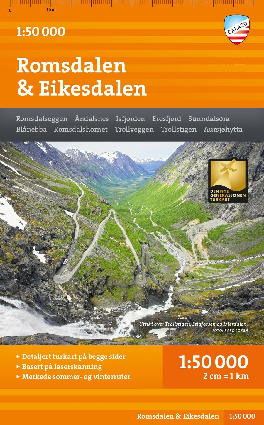 Carte de randonnée - Romsdalen & Eikesdalen (Norvège) | Calazo - 1/50 000 carte pliée Calazo 