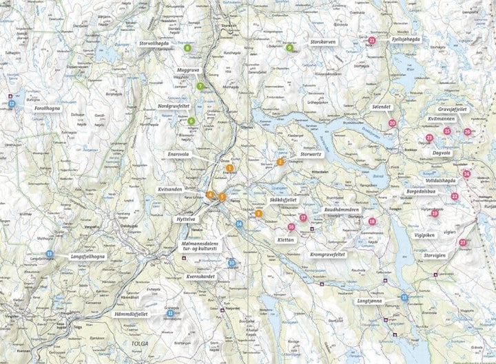 Carte de randonnée - Røros carte + guide (Norvège) | Calazo - 1/50 000 carte pliée Calazo 
