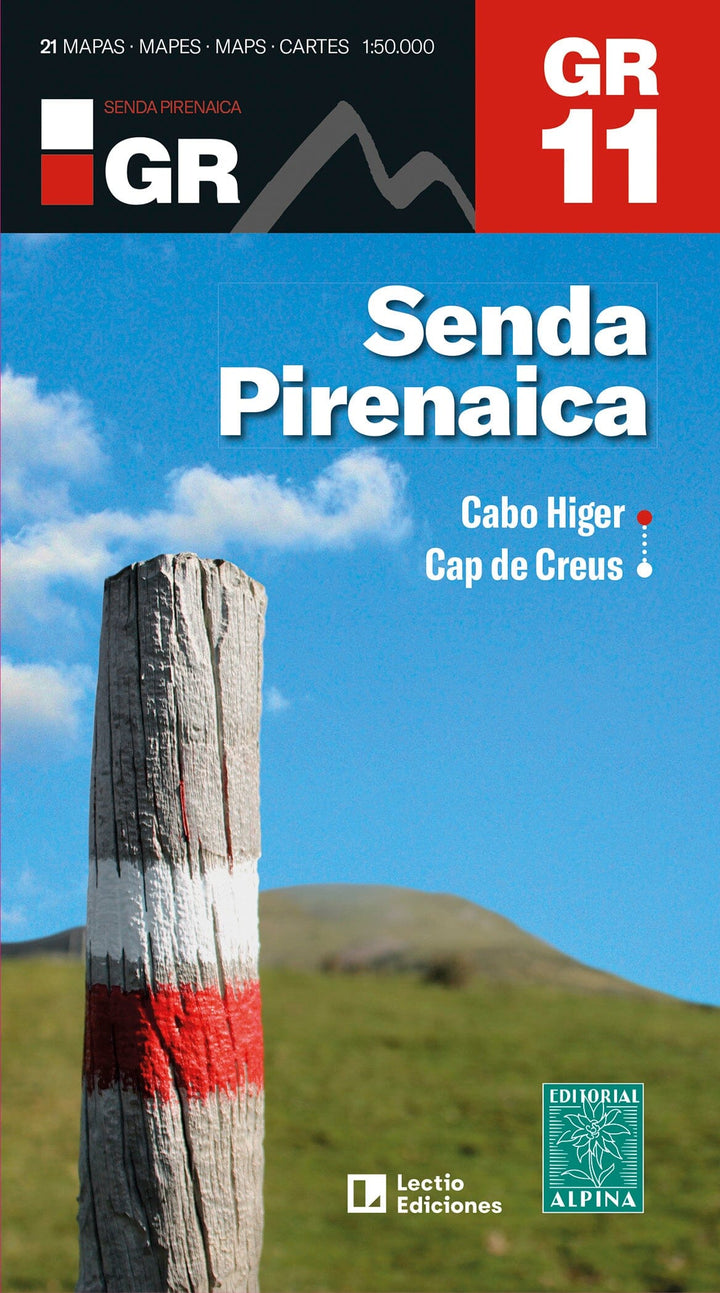 Carte de randonnée - Senda Pirenaica GR11, Cabo Higer-Cap de Creus (Catalogne) | Alpina carte pliée Editorial Alpina 