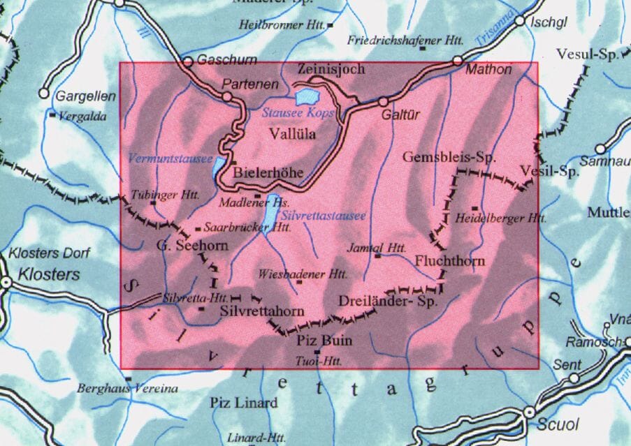 Carte de randonnée & ski n° 26 - Silvrettagruppe (Alpes autrichiennes) | Alpenverein carte pliée Alpenverein 