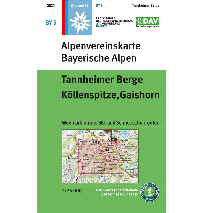 Carte de randonnée & ski n° BY05 - Tannheimer Berge Köllenspitze, Gaishorn (Alpes bavaroises) | Alpenverein carte pliée Alpenverein 