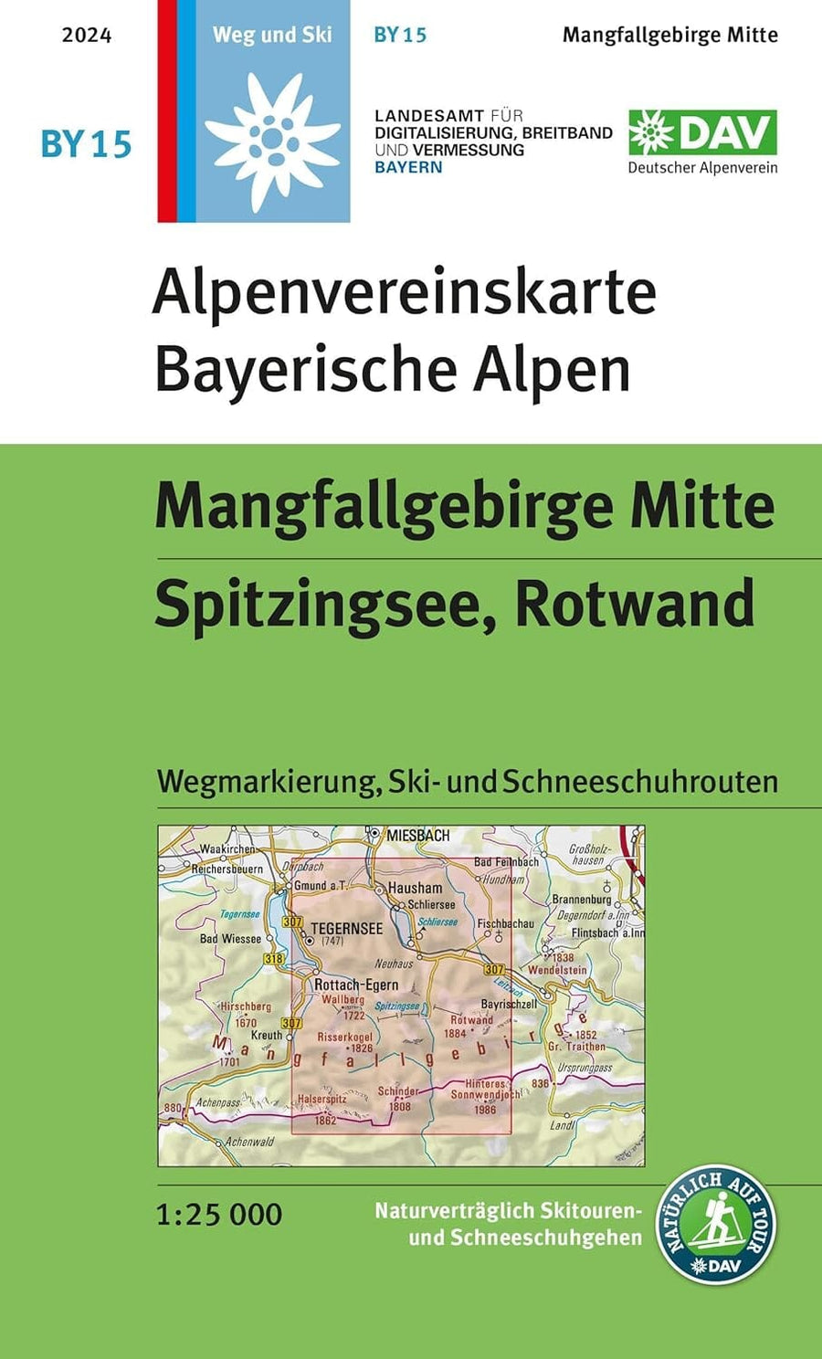 Carte de randonnée & ski n° BY15 - Mangfallgebirge Centre (Alpes bavaroises) | Alpenverein carte pliée Alpenverein 