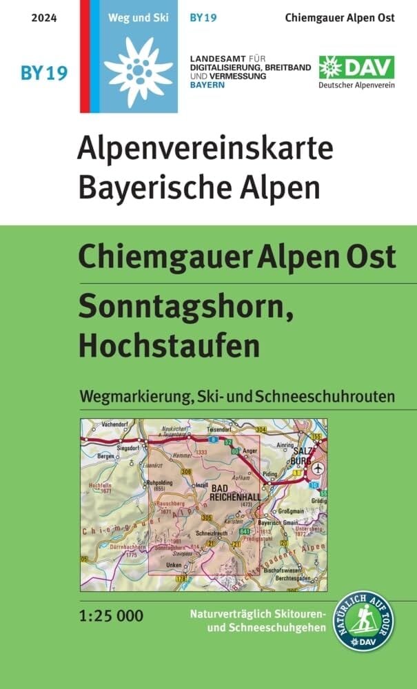 Carte de randonnée & ski n° BY19 - Chiemgauer Alpen Est, Sonntagshorn (Alpes bavaroises) | Alpenverein carte pliée Alpenverein 
