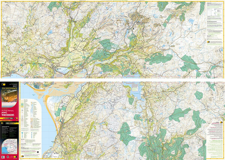 Carte de randonnée - Snowdonia Central / Porthmadog, Rhinog Fawr XT25 | Harvey Maps - Superwalker maps carte pliée Harvey Maps 